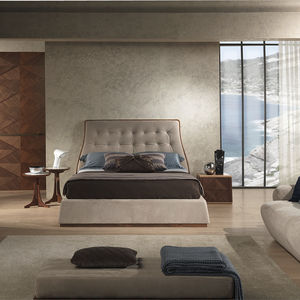 double bed / contemporary / upholstered / with upholstered headboard