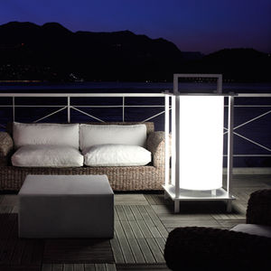 floor lamp / contemporary / stainless steel / painted aluminum
