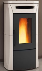 pellet heating stove / contemporary / ceramic