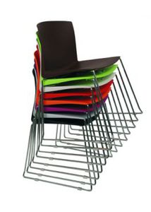 contemporary chair / stackable / metal / plastic