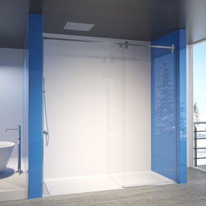 sliding shower screen / for alcoves / glass