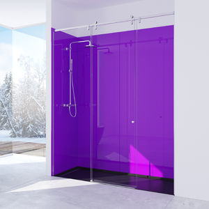 sliding shower screen / for alcoves / glass