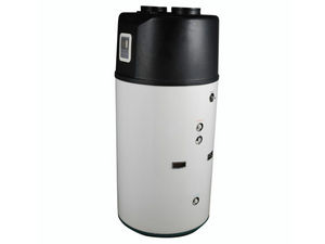 solar water heater / free-standing / vertical / with backup heating element