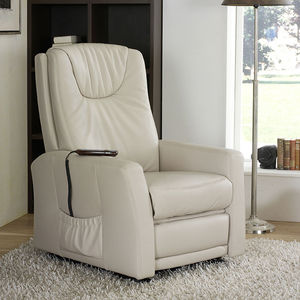 leather massage armchair / with footrest / ergonomic