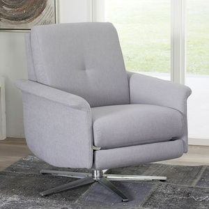 traditional armchair / stainless steel / with footrest / swivel