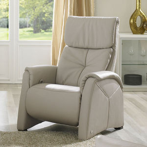 leather massage armchair / with footrest / with headrest