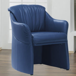 contemporary armchair / leather / bridge