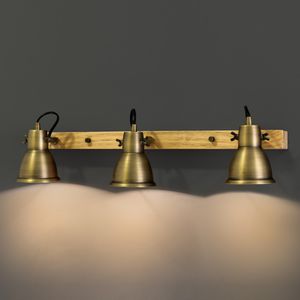 traditional wall light / nickel / wood / halogen