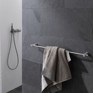 1-bar towel rack / wall-mounted / stainless steel / for hotels