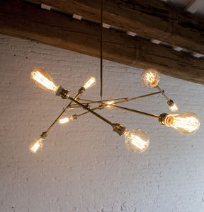 original design chandelier / brass / incandescent / handmade