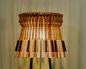 floor-standing lamp / original design / iron / wooden