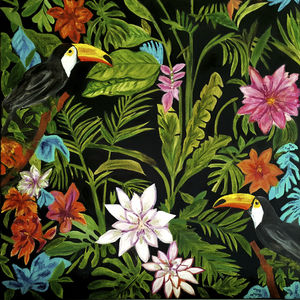 oil painting decorative painting / combi / floral motif / for hotels