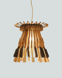 pendant lamp / original design / steel / polished brass