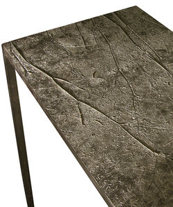 contemporary sideboard table / patinated metal / cement / rectangular