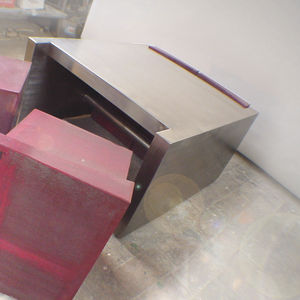 original design coffee table / polished stainless steel / painted steel / rectangular