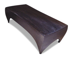 coffee table / contemporary / oak / iron