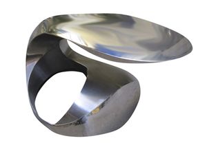 original design coffee table / stainless steel / round / oval