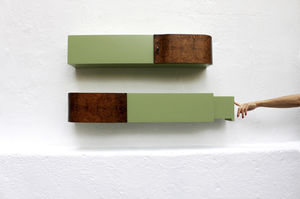 wall-mounted shelf / original design / wooden