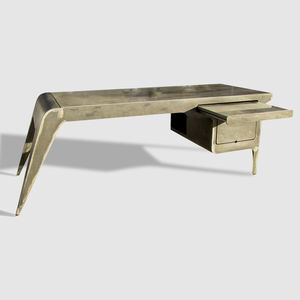 patinated metal desk / granite / original design / commercial