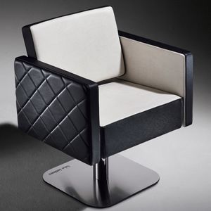 synthetic leather beauty salon chair / chrome steel / central base / reclining