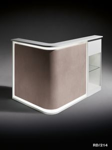 semicircular reception desk / corner / modular / illuminated