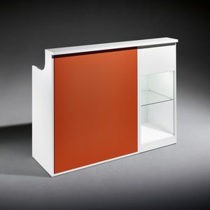 modular reception desk / laminate / leather