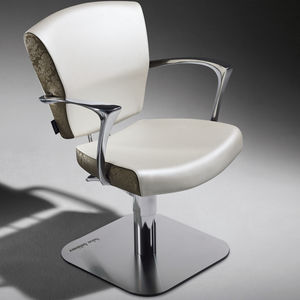 synthetic leather beauty salon chair / aluminum / swivel / adjustable-height