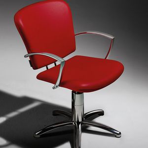 synthetic leather beauty salon chair / aluminum / swivel / adjustable-height