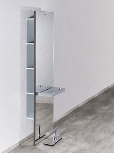 wall-mounted shelf / contemporary / metal / for hairdressers