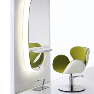 synthetic leather beauty salon chair / steel / chromed metal / polyurethane