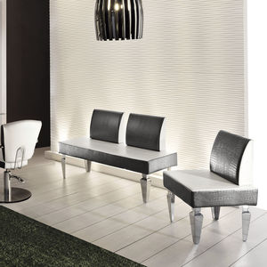 traditional upholstered bench / aluminum / synthetic leather / commercial