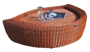 contemporary coffee table / glass / garden