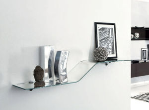wall-mounted shelf / contemporary / glass