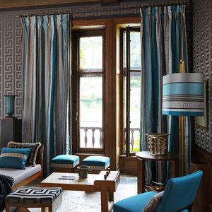 curtain fabric / striped / cotton / silk