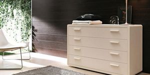 contemporary chest of drawers / wooden / lacquered wood / beige