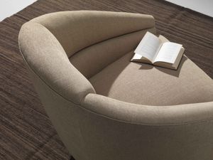 contemporary armchair / textile / swivel / beige