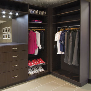 corner walk-in wardrobe / wall-mounted / contemporary / melamine