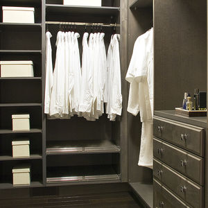 corner walk-in wardrobe / wall-mounted / contemporary / maple