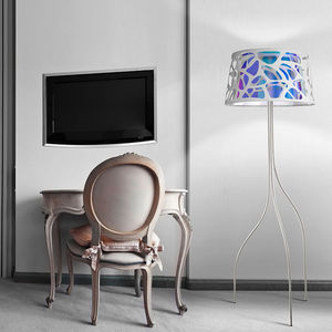 floor-standing lamp / contemporary / metal / fabric