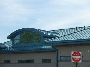 metal roofing panel / standing seam / colored / curved