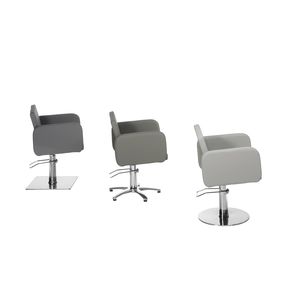 leather beauty salon chair / central base / gray