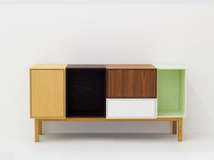 contemporary sideboard / lacquered wood / lacquered MDF / wood veneer