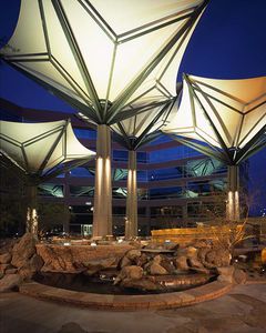 fiberglass architectural membrane / PTFE / for tensile structures / fire-retardant