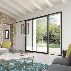 sliding patio door / wooden / aluminum / triple-glazed