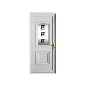entry door / swing / PVC / security