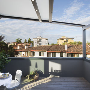wall-mounted pergola / aluminum / commercial