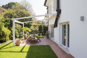 wall-mounted pergola / aluminum / commercial