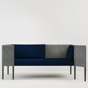 contemporary upholstered bench / fabric / wooden / with backrest