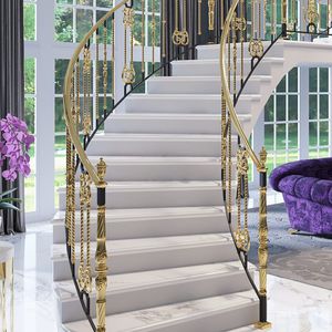 steel railing / with bars / indoor / for stairs
