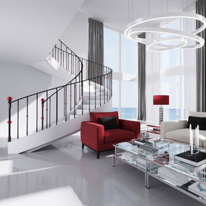 stainless steel railing / steel / wrought iron / carbon fiber